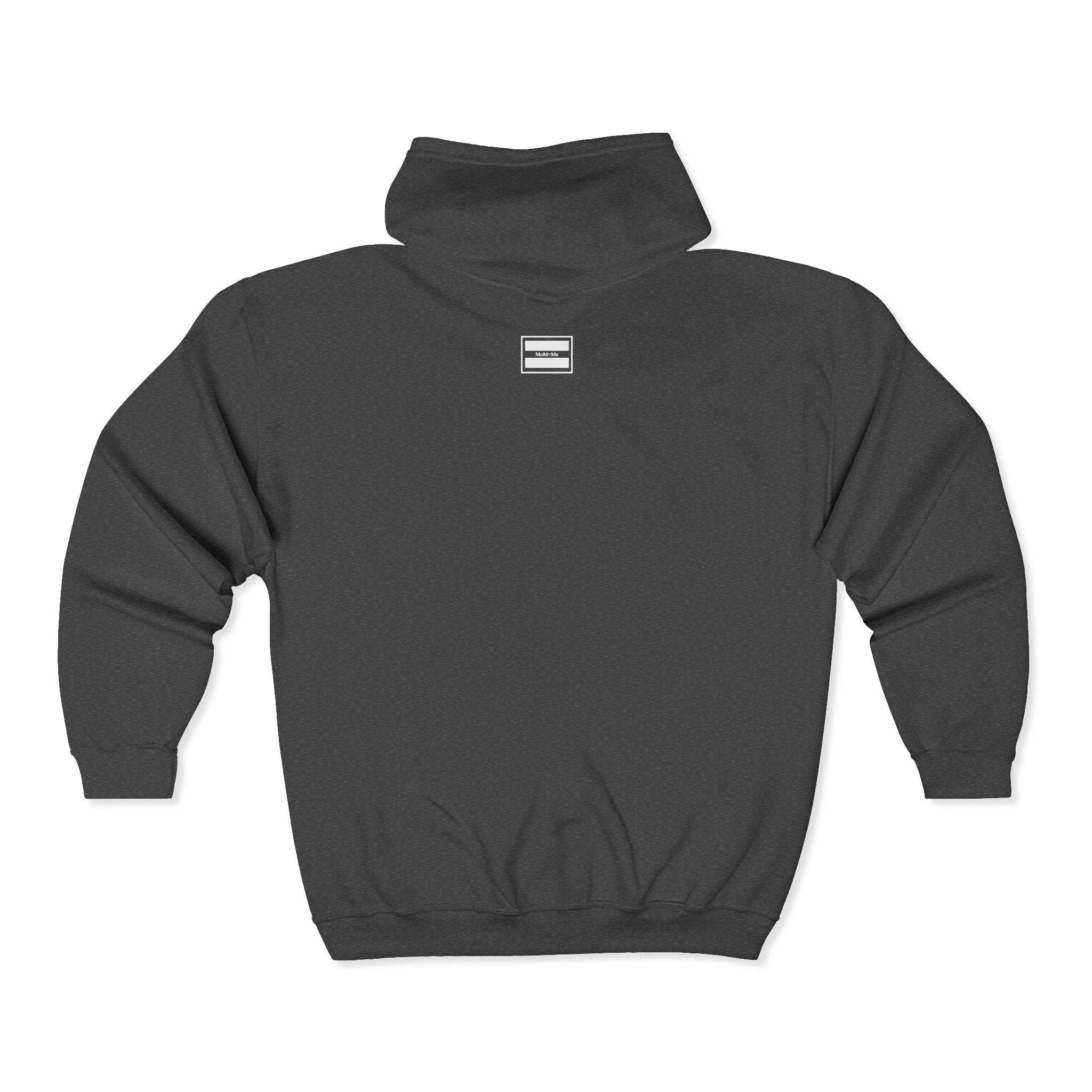 Momme Zip Hoodie — "Love Shows Up" Mom Silhouette Full-Zip Sweatshirt